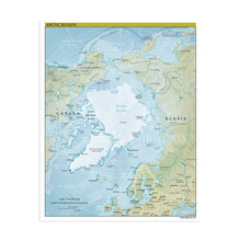 Cargar imagen en el visor de la galería, Digitally Restored and Enhanced 2021 Arctic Region Map Poster - Arctic Poster Print - North Pole Poster - Polar Region Map - Arctic Ocean Map