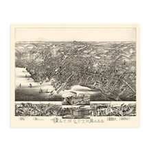 Load image into Gallery viewer, Digitally Restored and Enhanced 1882 Plymouth Massachusetts Map Poster - Vintage Plymouth Massachusetts Wall Art - Old Plymouth Massachusetts Map Poster Showing Index to Points of Interest