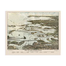 Load image into Gallery viewer, 1920 Boston Harbor Map - Vintage Boston Poster - Old Boston Map Wall Art - Restored Bird's Eye View Map of Boston Harbor Islands Along the South Shore to Plymouth