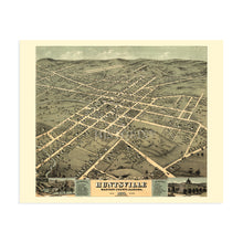 Load image into Gallery viewer, Digitally Restored and Enhanced 1871 Huntsville Alabama Map - Old Huntsville AL Map Wall Art - History Map of Huntsville Madison County Alabama Poster