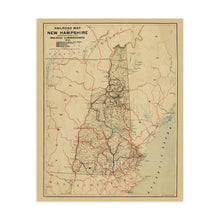 Load image into Gallery viewer, Digitally Restored and Enhanced 1894 New Hampshire Map - Vintage Map of New Hampshire Wall Art - Historic Railroad Map of New Hampshire Vintage Poster - Old New Hampshire Wall Decor