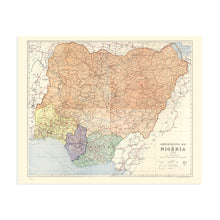 Cargar imagen en el visor de la galería, Digitally Restored and Enhanced 1965 Vintage Nigeria Map - Vintage Administrative Map of Nigeria Wall Art - Old Federal Republic of Nigeria West Africa Map Poster
