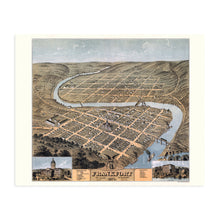 Load image into Gallery viewer, Digitally Restored and Enhanced 1871 Frankfort Kentucky Map Poster - Vintage Frankfort Kentucky Wall Art - Old Frankfort Kentucky Map - Bird's Eye View of Frankfort KY Looking South East