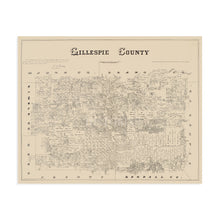 Load image into Gallery viewer, Digitally Restored and Enhanced 1879 Gillespie County Texas Map - Vintage Gillespie Fredericksburg TX Map - History Map of Gillespie County Wall Art