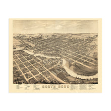 Load image into Gallery viewer, Digitally Restored and Enhanced 1874 South Bend Indiana Map - Old South Bend St Joseph County Indiana Wall Art - History Map of South Bend City IN Poster