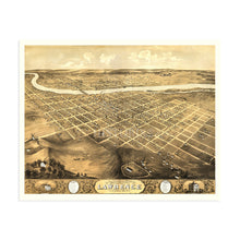Cargar imagen en el visor de la galería, Digitally Restored and Enhanced 1869 Lawrence Kansas Map Print - Old Map of Lawrence Kansas Wall Art - Lawrence City History Map of Kansas Poster