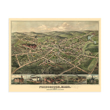 Load image into Gallery viewer, Digitally Restored and Enhanced 1879 Foxborough Massachusetts Map - Vintage Map of Foxborough Wall Art - Old Foxborough Massachusetts Wall Map History