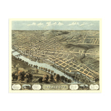 Load image into Gallery viewer, Digitally Restored and Enhanced 1868 Lafayette Indiana Map Poster - Old Map of Lafayette IN Wall Art Print - History Map of Lafayette Tippecanoe County