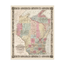 Load image into Gallery viewer, Digitally Restored and Enhanced 1851 Wisconsin Map Poster - Vintage Map of Wisconsin Wall Art - Old Wisconsin Map Art - Township Map of Wisconsin Poster - Wisconsin Artwork - Wisconsin Print