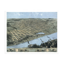 Load image into Gallery viewer, Digitally Restored and Enhanced 1868 Omaha Nebraska Map - Vintage Omaha Wall Art - Old Omaha Nebraska Map Print - Historic Map of Omaha NE Poster - Bird's Eye View History Map of Omaha Nebraska