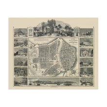 Load image into Gallery viewer, Digitally Restored and Enhanced 1849 Havana Cuba Map Print - Picturesque Map of Havana Cuba Wall Art with House Numbers - History Map of Cuba Poster