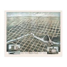Load image into Gallery viewer, Digitally Restored and Enhanced 1881 Sioux Falls South Dakota Map - Vintage Sioux Falls Wall Art - Old Sioux Falls Map Poster - Historic Sioux Falls Minnehaha County South Dakota Map Print