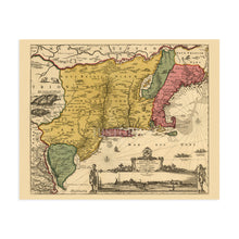 Cargar imagen en el visor de la galería, Digitally Restored and Enhanced 1690 Eastern United States Map Poster - Vintage Wall Map of New England Poster - New Netherland Map History - Old New Amsterdam New York City Map Wall Art