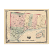 Load image into Gallery viewer, Digitally Restored and Enhanced 1863 Montreal Quebec Canada Map Poster - Vintage Montreal Wall Art - Old Quebec Province Map - Historic Montreal Canada Map - History Map of Montreal Canada