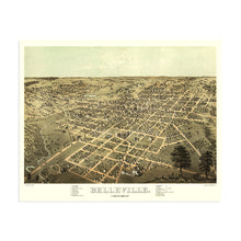 Load image into Gallery viewer, Digitally Restored and Enhanced 1867 Belleville Illinois Map - Old Belleville IL Wall Art - History Map of Belleville St Clair County Illinois Poster