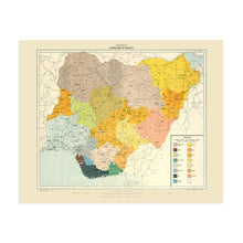 Cargar imagen en el visor de la galería, Digitally Restored and Enhanced 1967 Nigeria Map - Map of Nigeria Languages & Dialects - Old Republic of Nigeria Wall Art - History Map of Nigeria Poster