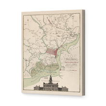 Load image into Gallery viewer, Digitally Restored and Enhanced  1777 Philadelphia Map - Canvas Wrap Vintage Map of Philadelphia - Restored City & Environs Plan Philadelphia Wall Art Poster