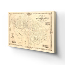 Cargar imagen en el visor de la galería, Digitally Restored and Enhanced 1850 Washington DC Map Art - Canvas Wrap Vintage Washington DC Map - Old Wall Map of Washington DC - Restored City Of Washington DC Map Print Wall Art Poster