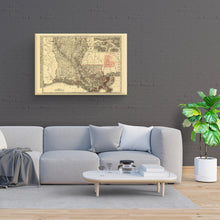 Cargar imagen en el visor de la galería, Digitally Restored and Enhanced - 1896 Louisiana Map Canvas Art - Canvas Wrap Vintage Louisiana Map Poster - Restored Louisiana Wall Art Print - Old Louisiana State Map Poster Showing Cities & Towns