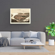 Cargar imagen en el visor de la galería, Digitally Restored and Enhanced 1877 Boston Canvas Art -Canvas Wrap Vintage Boston Poster - Old Map of Boston Wall Art - Restored Boston Massachusetts Map - Bird's Eye View of Boston From The North