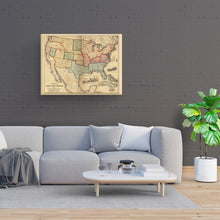 Cargar imagen en el visor de la galería, Digitally Restored and Enhanced 1861 United States Map Canvas Art - Canvas Wrap Vintage USA Map Poster - Old Map of United States Wall Art - Restored Military Map of United States & Territories