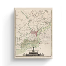 Load image into Gallery viewer, Digitally Restored and Enhanced  1777 Philadelphia Map - Canvas Wrap Vintage Map of Philadelphia - Restored City & Environs Plan Philadelphia Wall Art Poster