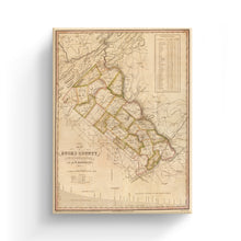Load image into Gallery viewer, Digitally Restored and Enhanced 1831 Bucks County Map Canvas Art - Canvas Wrap Vintage Bucks County Pennsylvania - Old Bucks County Pennsylvania Map - Historic Bucks County PA Wall Art Poster