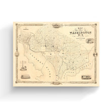 Cargar imagen en el visor de la galería, Digitally Restored and Enhanced 1850 Washington DC Map Art - Canvas Wrap Vintage Washington DC Map - Old Wall Map of Washington DC - Restored City Of Washington DC Map Print Wall Art Poster