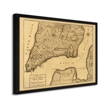 Load image into Gallery viewer, Digitally Restored and Enhanced 1776 New York City Map Print - Framed Vintage New York Map - Old Wall Map of New York City - Plan of the City and Environs of New York Wall Art Poster