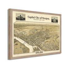 Cargar imagen en el visor de la galería, Digitally Restored and Enhanced 1905 Salem Oregon Map - Framed Vintage Salem City State of Oregon Map - History Map of Oregon Poster - Bird's Eye View of Salem Oregon Wall Art