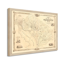 Cargar imagen en el visor de la galería, Digitally Restored and Enhanced 1850 Washington DC Map - Framed Vintage City of Washington DC Map - Old Wall Map of Washington DC - Restored Washington DC Map Print Wall Art Poster