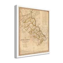 Load image into Gallery viewer, Digitally Restored and Enhanced 1831 Bucks County Pennsylvania Map - Framed Vintage Bucks County Map Print - Old Map of Pennsylvania - Restored Bucks County PA Map Wall Art Poster