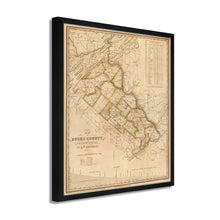 Load image into Gallery viewer, Digitally Restored and Enhanced 1831 Bucks County Pennsylvania Map - Framed Vintage Bucks County Map Print - Old Map of Pennsylvania - Restored Bucks County PA Map Wall Art Poster