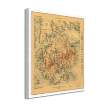 Load image into Gallery viewer, Digitally Restored and Enhanced 1922 Acadia National Park Map - Framed Vintage Map of Maine Poster - Old Map of Acadia National Park Map - Historic Maine Wall Art - Restored Maine Map