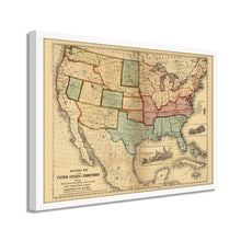 Cargar imagen en el visor de la galería, Digitally Restored and Enhanced 1861 Military Map of The United States - Framed Vintage United States Map - Restored USA Map Poster - Old Military Map of United States & Territories