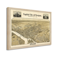 Cargar imagen en el visor de la galería, Digitally Restored and Enhanced 1905 Salem Oregon Map - Framed Vintage Salem City State of Oregon Map - History Map of Oregon Poster - Bird's Eye View of Salem Oregon Wall Art