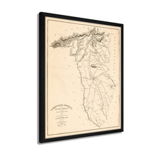 Load image into Gallery viewer, Digitally Restored and Enhanced 1825 Greenville County South Carolina Map - Framed Vintage Map of Greenville SC - History Map of Greenville District South Carolina Wall Art Poster