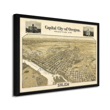 Cargar imagen en el visor de la galería, Digitally Restored and Enhanced 1905 Salem Oregon Map - Framed Vintage Salem City State of Oregon Map - History Map of Oregon Poster - Bird's Eye View of Salem Oregon Wall Art