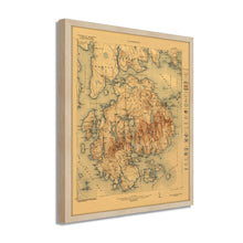 Load image into Gallery viewer, Digitally Restored and Enhanced 1922 Acadia National Park Map - Framed Vintage Map of Maine Poster - Old Map of Acadia National Park Map - Historic Maine Wall Art - Restored Maine Map