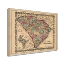 Cargar imagen en el visor de la galería, Digitally Restored and Enhanced 1865 South Carolina Map - Framed Vintage South Carolina Map - Old South Carolina State Map - Restored Map of SC - Colton's South Carolina Map Wall Art Poster