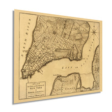 Load image into Gallery viewer, Digitally Restored and Enhanced 1776 Plan of New York City Map Print - NYC Vintage Map Wall Art - Map of New York City Poster - New York City Map Art - Vintage New York Poster - NYC Map Art