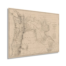 Load image into Gallery viewer, Digitally Restored and Enhanced 1859 State of Oregon and Washington Territory Map - Vintage Pacific Northwest Wall Art - Pacific Northwest Decor - Pacific Northwest Map Poster - Northwest US Map