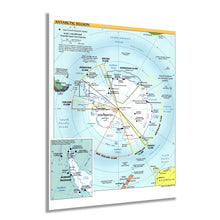 Load image into Gallery viewer, Digitally Restored and Enhanced 2005 Map of the Antarctic Region - Antarctic Peninsula Map - Shows Territorial Claims and Year-Round Research Stations - Antarctica Poster - Map of Antarctica
