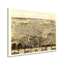 Load image into Gallery viewer, Digitally Restored and Enhanced 1868 City of Fort Wayne Indiana Map - Vintage Map of Fort Wayne Wall Art - Fort Wayne Vintage Map with Index and Points of Interest - Fort Wayne Map Poster