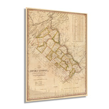 Load image into Gallery viewer, Digitally Restored and Enhanced 1831 Map of Bucks County Pennsylvania - Vintage Map of Bucks County Wall Art - Map of Bucks County PA with Townships and Statistics - Old Bucks County PA Map