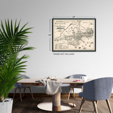 Load image into Gallery viewer, Digitally Restored and Enhanced 1722 Map of Boston Massachusetts - Vintage Map Wall Art of the Town of Boston in New England - Boston Map Poster - Boston Map Wall Art - Vintage Boston Poster