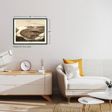 Load image into Gallery viewer, Digitally Restored and Enhanced 1877 Boston Map Wall Art View from the North - Vintage Map of City of Boston Wall Art - Vintage Boston Poster - Boston Map Poster - Map of Boston Massachusetts