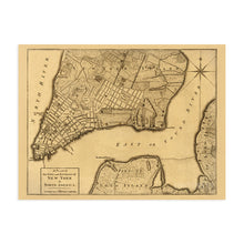 Load image into Gallery viewer, Digitally Restored and Enhanced 1776 Plan of New York City Map Print - NYC Vintage Map Wall Art - Map of New York City Poster - New York City Map Art - Vintage New York Poster - NYC Map Art