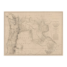 Load image into Gallery viewer, Digitally Restored and Enhanced 1859 State of Oregon and Washington Territory Map - Vintage Pacific Northwest Wall Art - Pacific Northwest Decor - Pacific Northwest Map Poster - Northwest US Map
