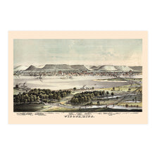 Cargar imagen en el visor de la galería, Digitally Restored and Enhanced 1874 Winona Minnesota Map Print - Vintage Wall Map of Minnesota Poster - Bird's Eye View Map of Winona Minnesota Wall Art